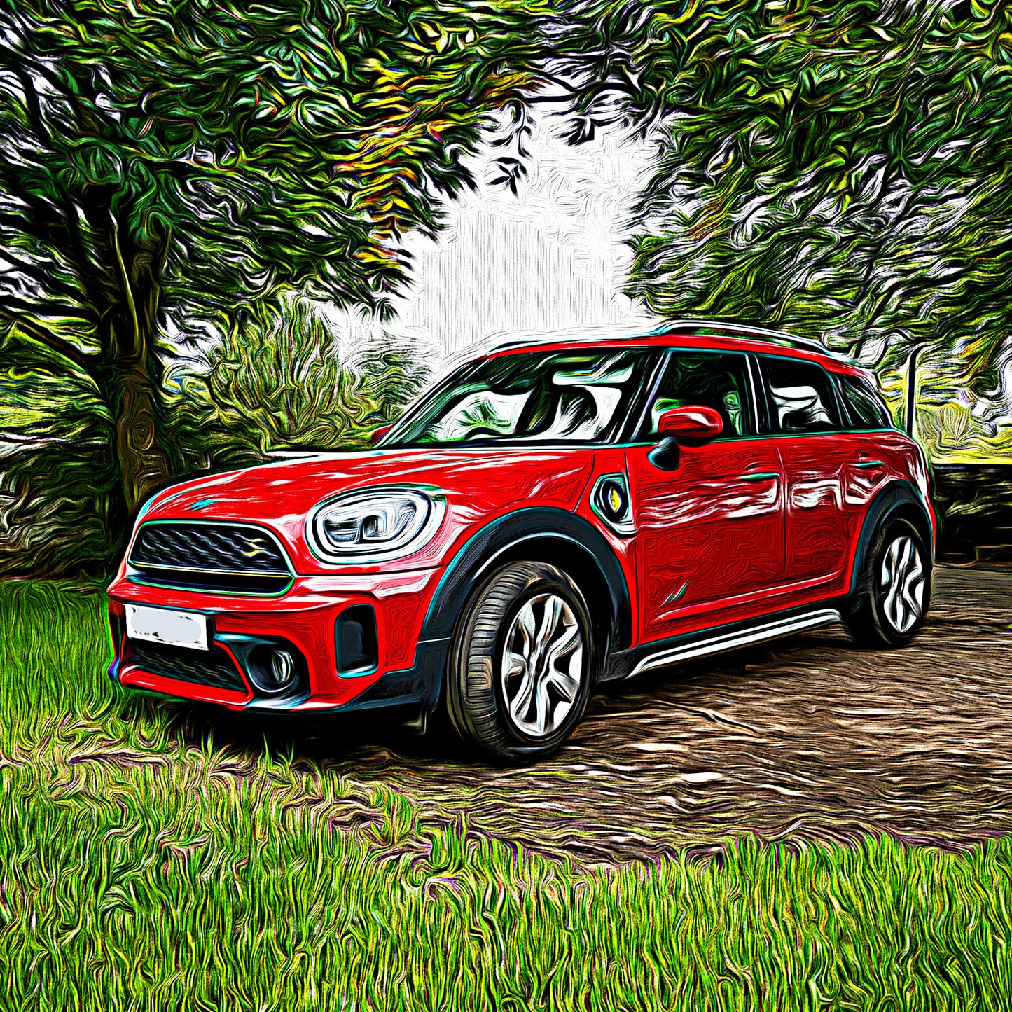 Car Oil Painting Art from Your Photo - Personalised Car Oil Painting
