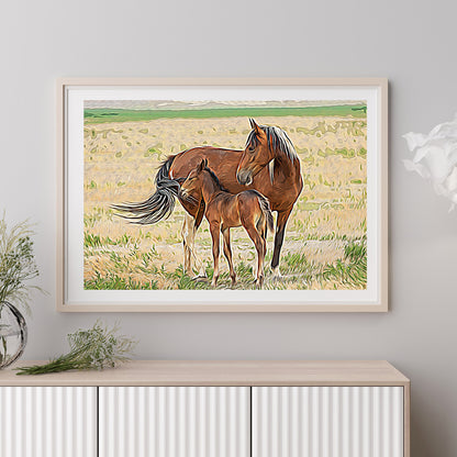 Oil Painting Art Horse Portrait from Your Photo - Personalised Horse Portrait