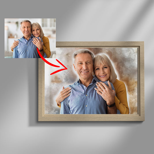 Watercolour Art Portrait from Your Photo - Personalised Family Portrait