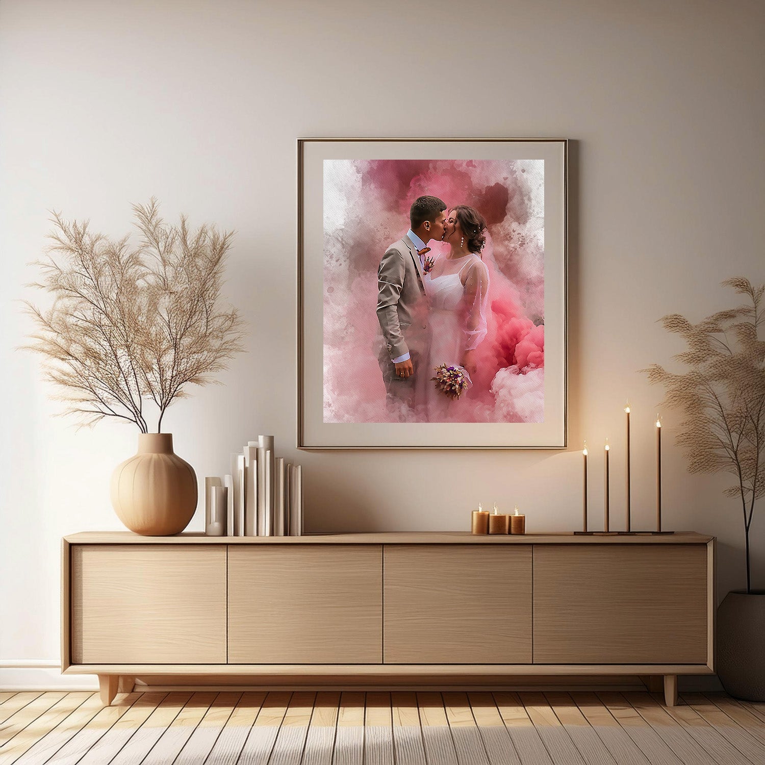 Watercolour Art Wedding Portrait from Your Photo - Personalised Wedding Portrait